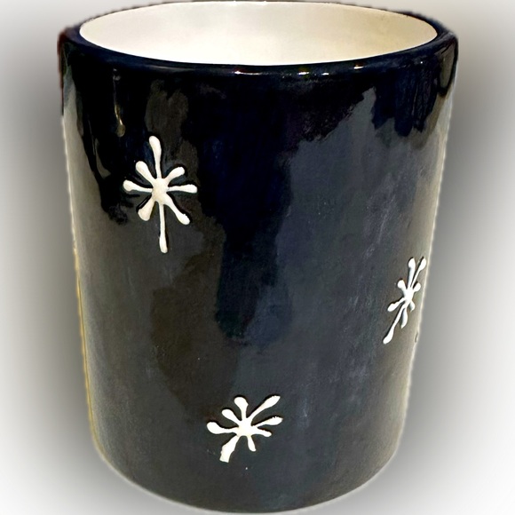 NEW VTG RARE CIC CERAMIC SANTA CLAUS CUP TUMBLER BLACK RED CERTIFIED INTERNATNAL - Picture 3 of 7